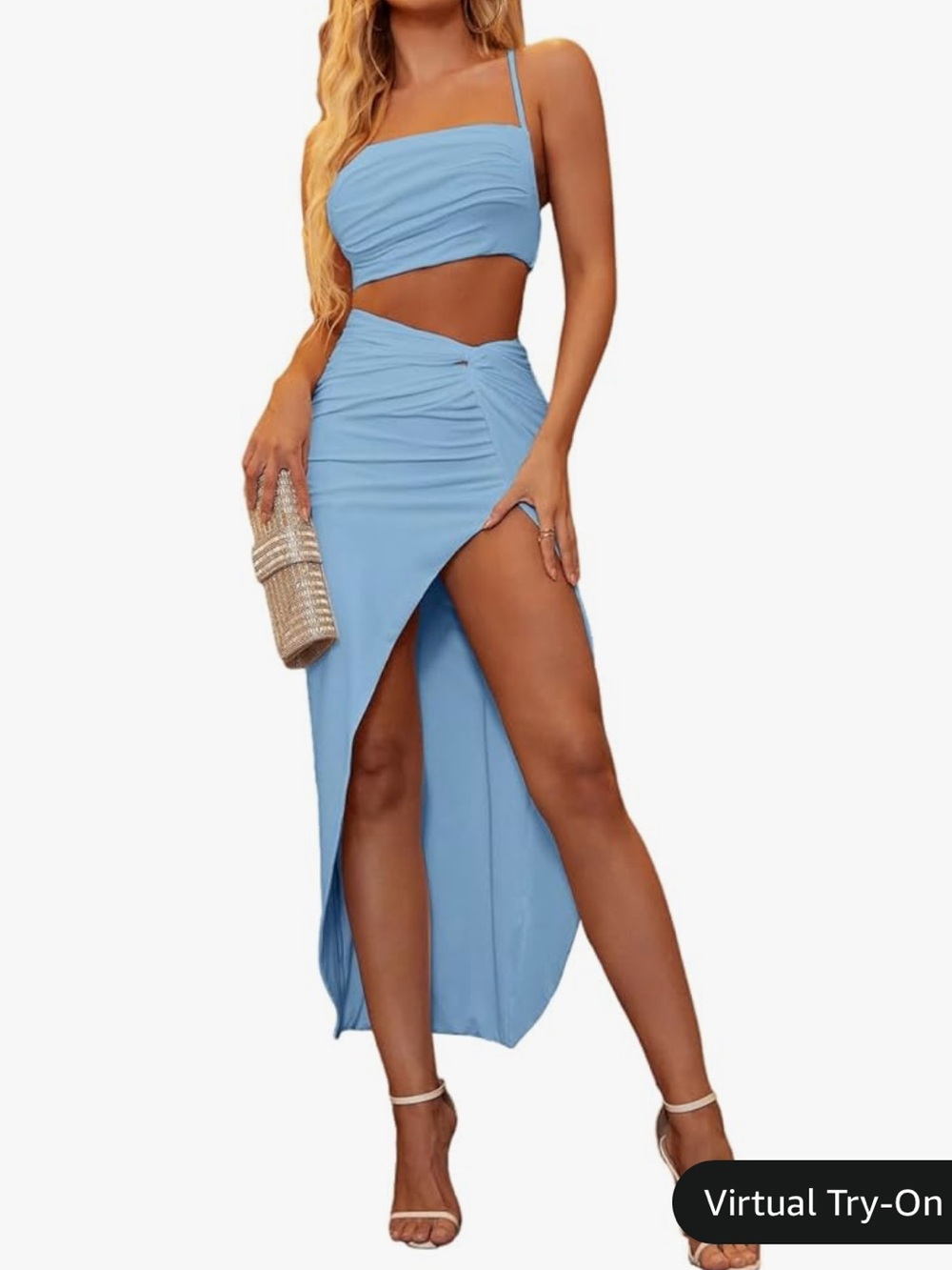 Two Piece Crop Top and Skirt Dress